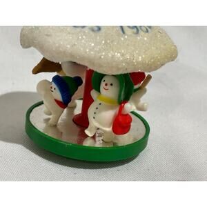 Hallmark 1982 Snowman family Carousel vintage ornament Christmas ornament